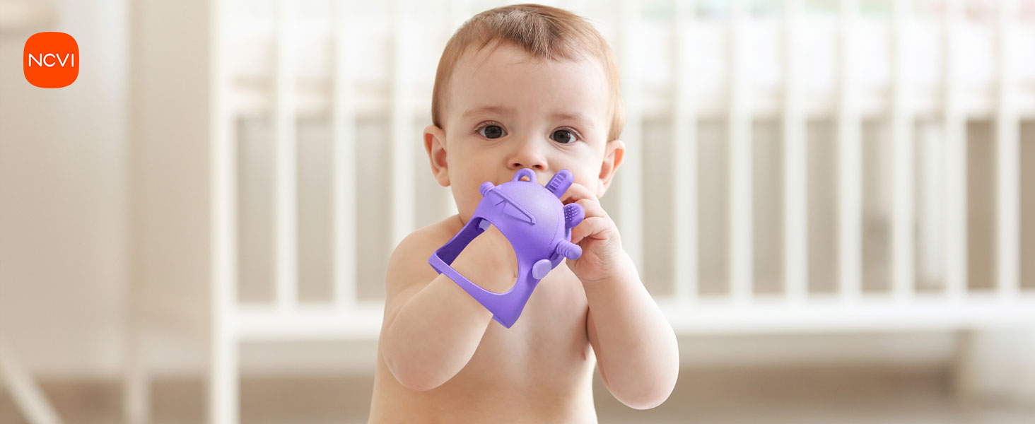Introduce the teething toy to your little one Purple