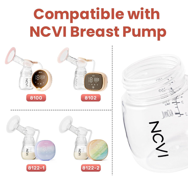 NCVI Milk Bottles Set 9927 compatible withNCVl Breast Pump