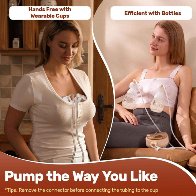 NCVI Electric Breast Pump 8132-1, Hans free with wearable cups, efficient with bottles