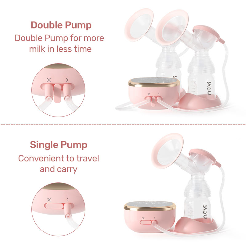 Demo-NCVI Double Electric Breast Pump 8782, Portable Anti-Backflow, with 4 Size Flanges, 4 Modes & 9 Levels, LED Display, 10 Breastmilk Storage Bags, Ultra-Quiet And Pain Free Breast Pumps