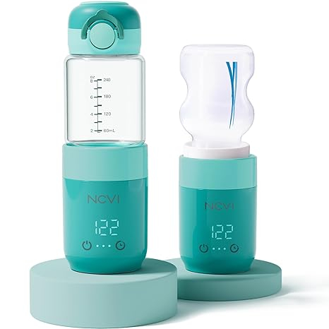 NCVI Portable Glass Bottle Warmer for Baby Travel on The Go, Car USB Breastmilk Warmer Battery Powered Dual-use Design