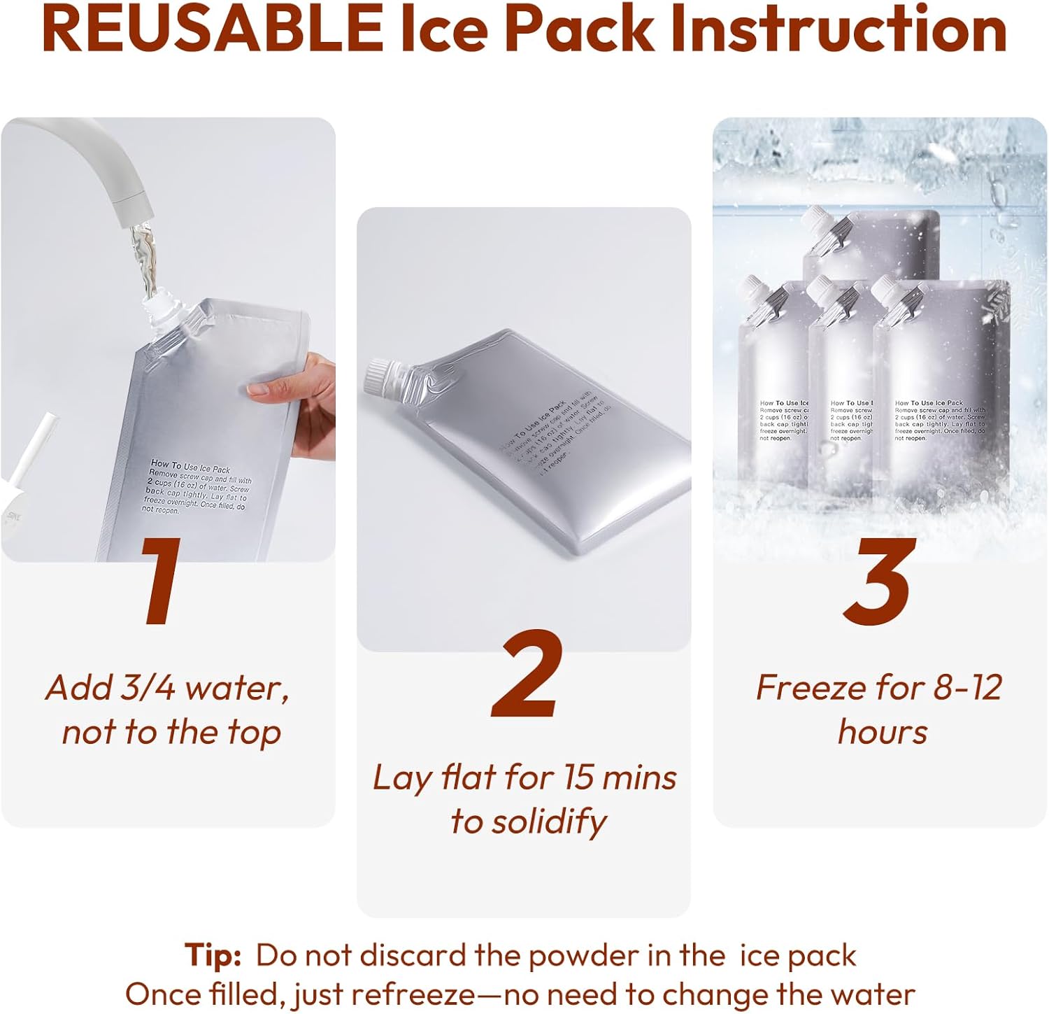 NCVI Car Seat Cooling Pad, Baby Stroller Cooling Pad -REUSABLE Ice Pack Instruction