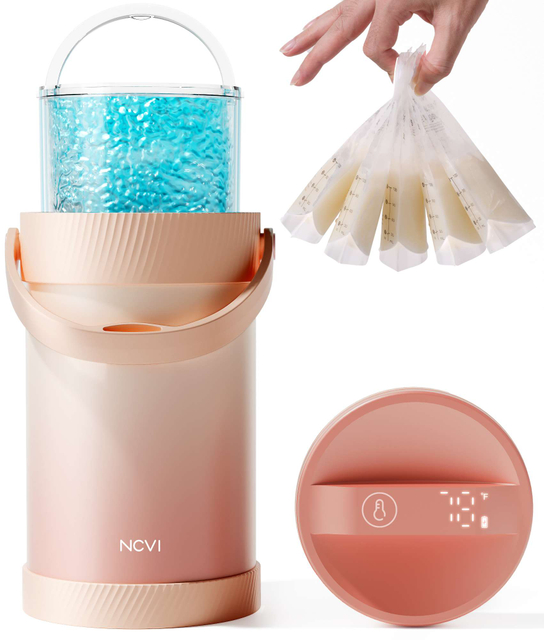 NCVI Portable Breast Milk Cooler with BPA-free storage bags for safe, fresh milk on the go