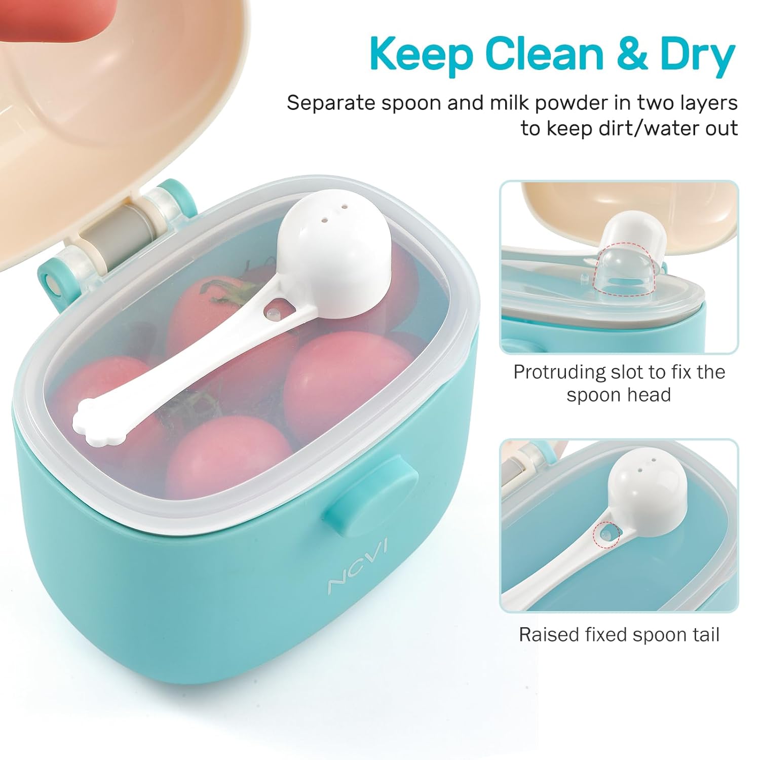 NCVI Baby Formula Dispenser On The Go, Keep Clean And dry, Hierarchical Design, Store Fruits In Layers To Keep Dirt