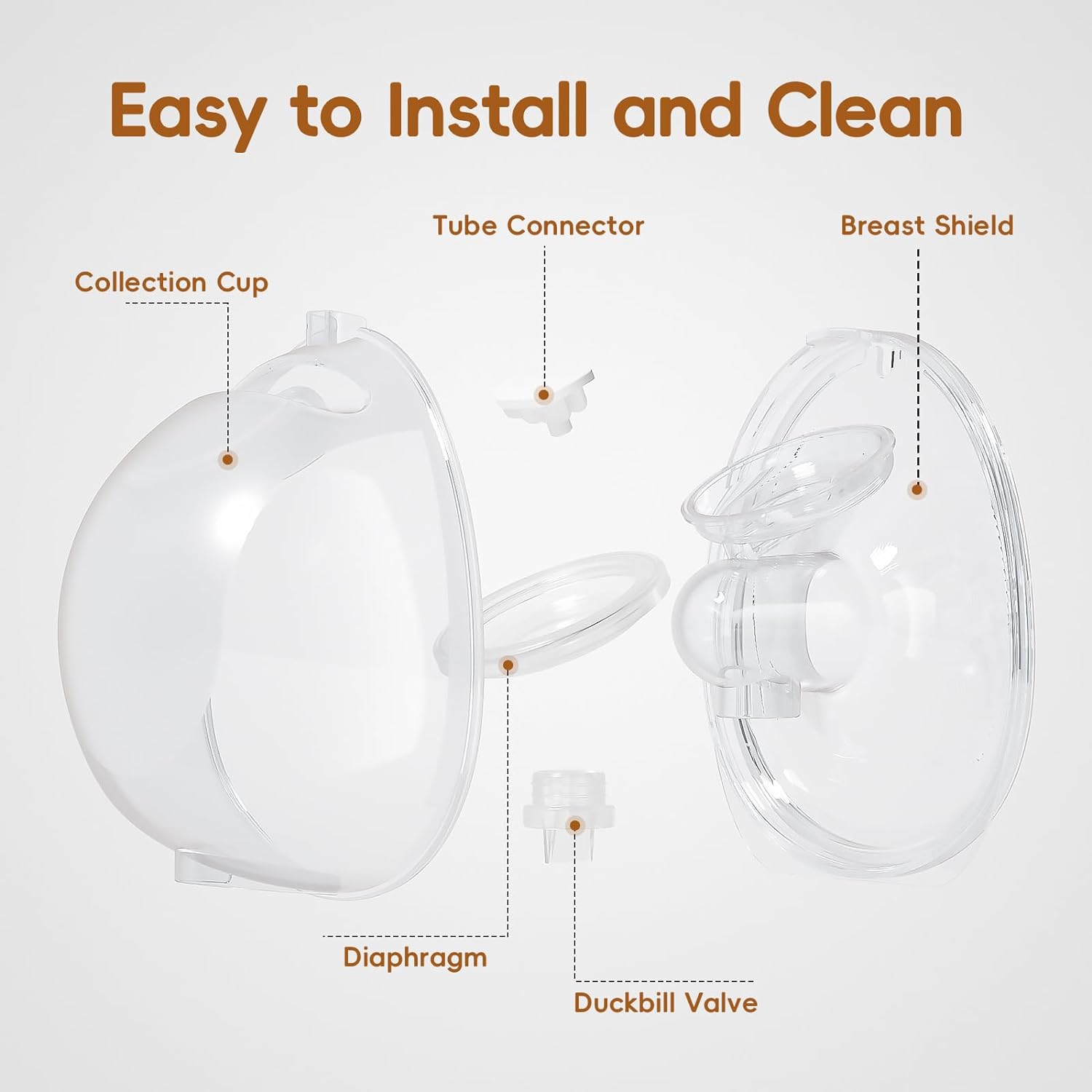 NCVI Hands Free Wearable Breast Pump, Portable Double Electric Pump, 4 Modes 9 Levels, Combined with Strong Motor and Wearable Cups, 21/24/28mm, Newly Breastfeeding Pump with Lightweight, Low Noise