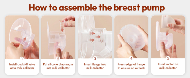 NCVI hands free breast pump 8111,How to assemble the breast pump