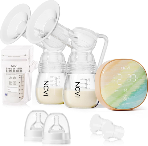 NCVI Double Electric Breast Pump, Breast Pump Electric XB-8122-2 with 4 Modes 9 Levels