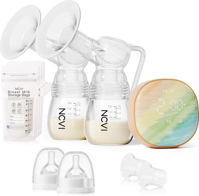NCVI Double Electric Breast Pump, Breast Pump Electric XB-8122-2 with 4 Modes 9 Levels