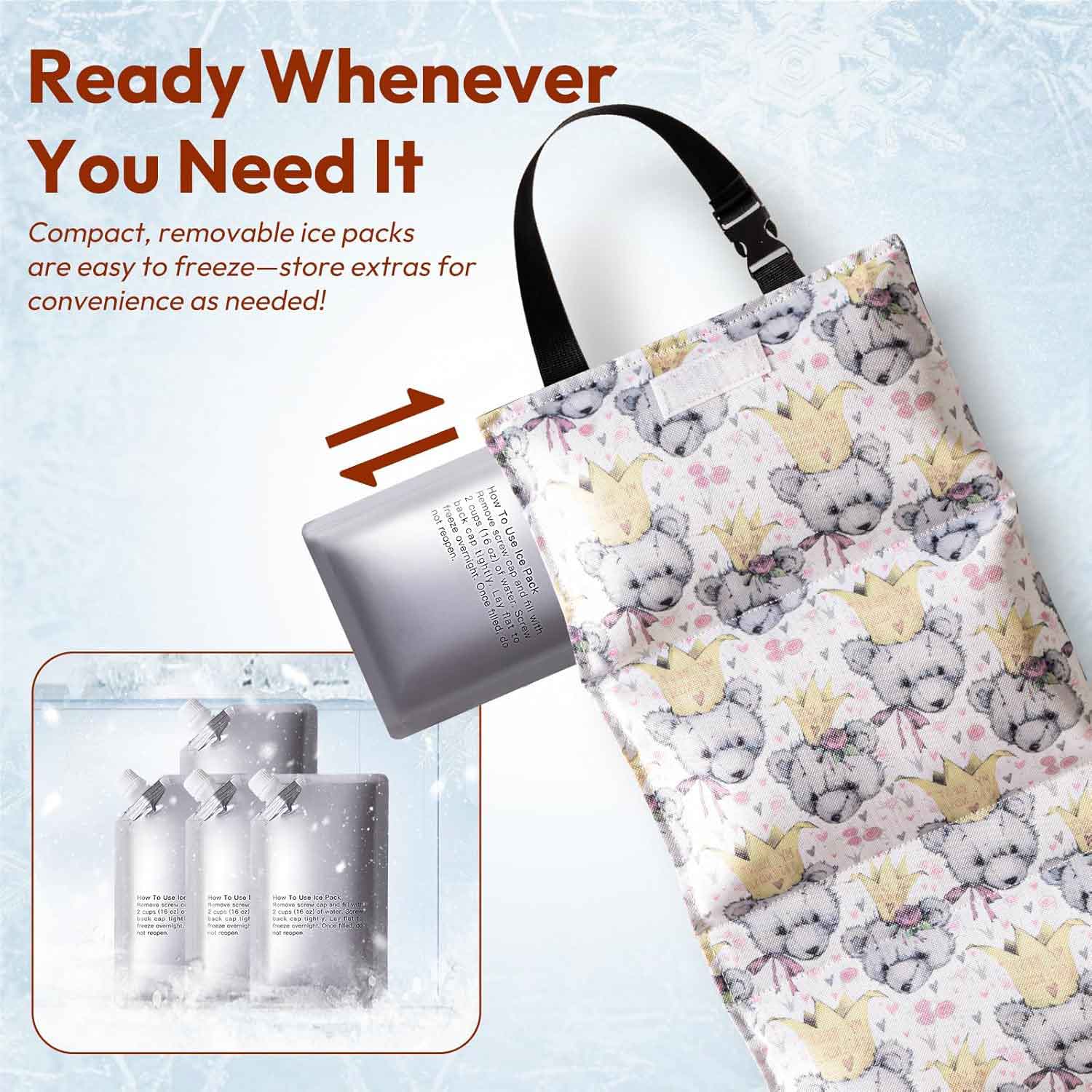 NCVI Car Seat Cooling Pad, - Compact, removable ice packs are easy to freeze and store extras for convenience as needed