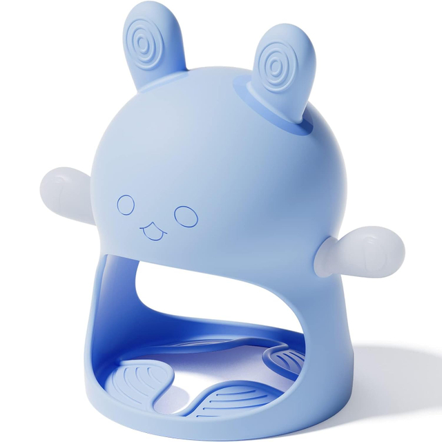 NCVI Baby Teething Toys, Teething Toys for Babies 0-6 Months, Never Drop Silicone Mitten Teether for Sucking And Chewing