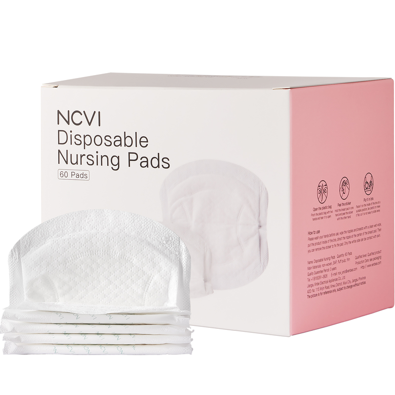 NCVI Nursing Pads Disposable, Super Absorbent And Keep Dry, Breast Pads for Leaking Milk, Soft &Thin Nipple Pads for Nursing Moms, Breastfeeding Essentials, 60 Count