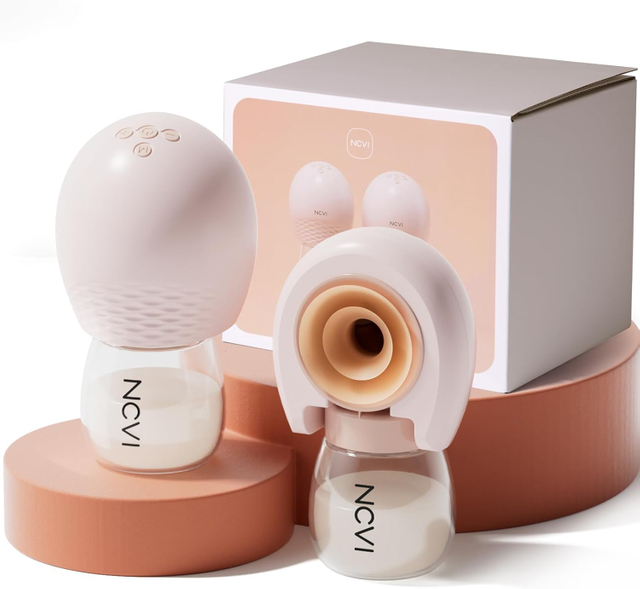 NCVI 8113 Wireless Breast Pump Hands Free 21/25mm Flanges, Portable Electric Wearable Breastfeeding Milk Pump Double with 4 Modes & 9 Levels for Work Travel Mom Pink