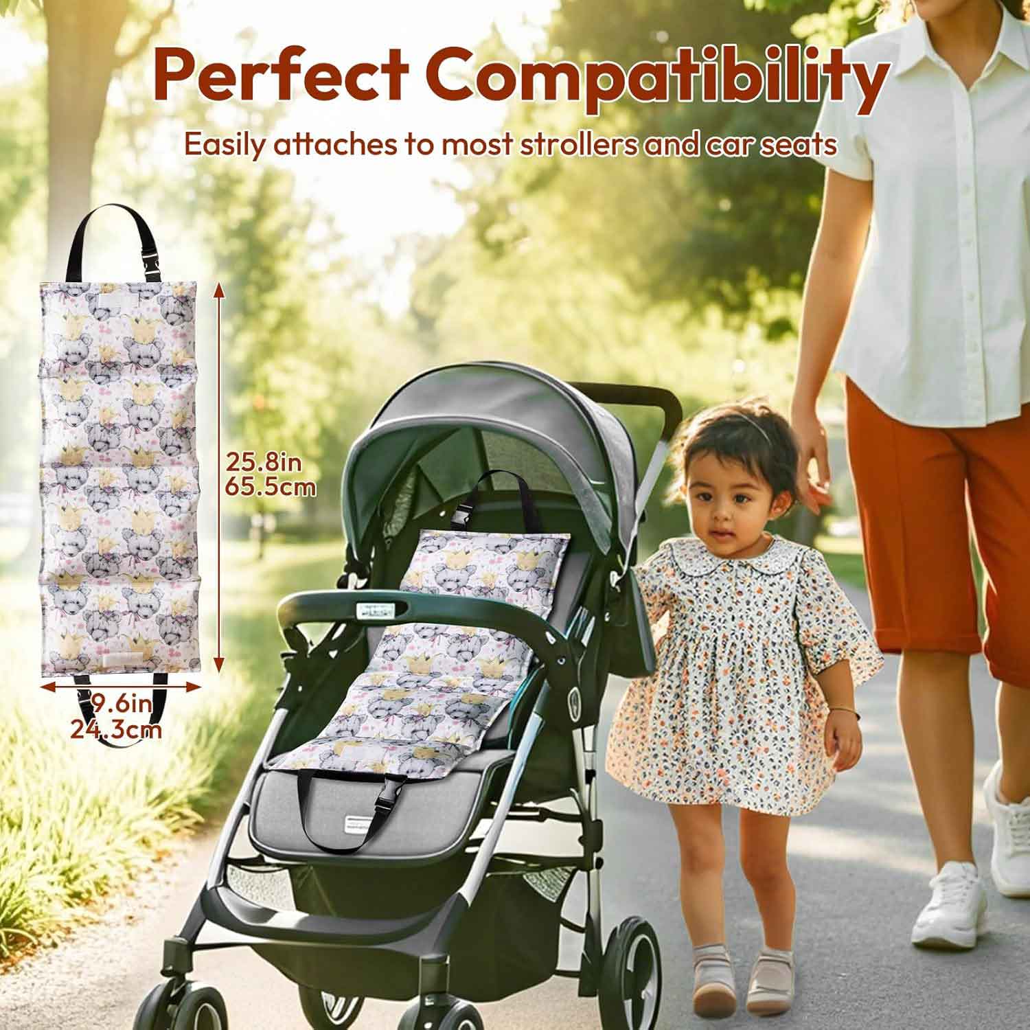 NCVI Car Seat Cooling Pad, Baby Stroller Cooling Pad -Easily attached to most strollers and carseats