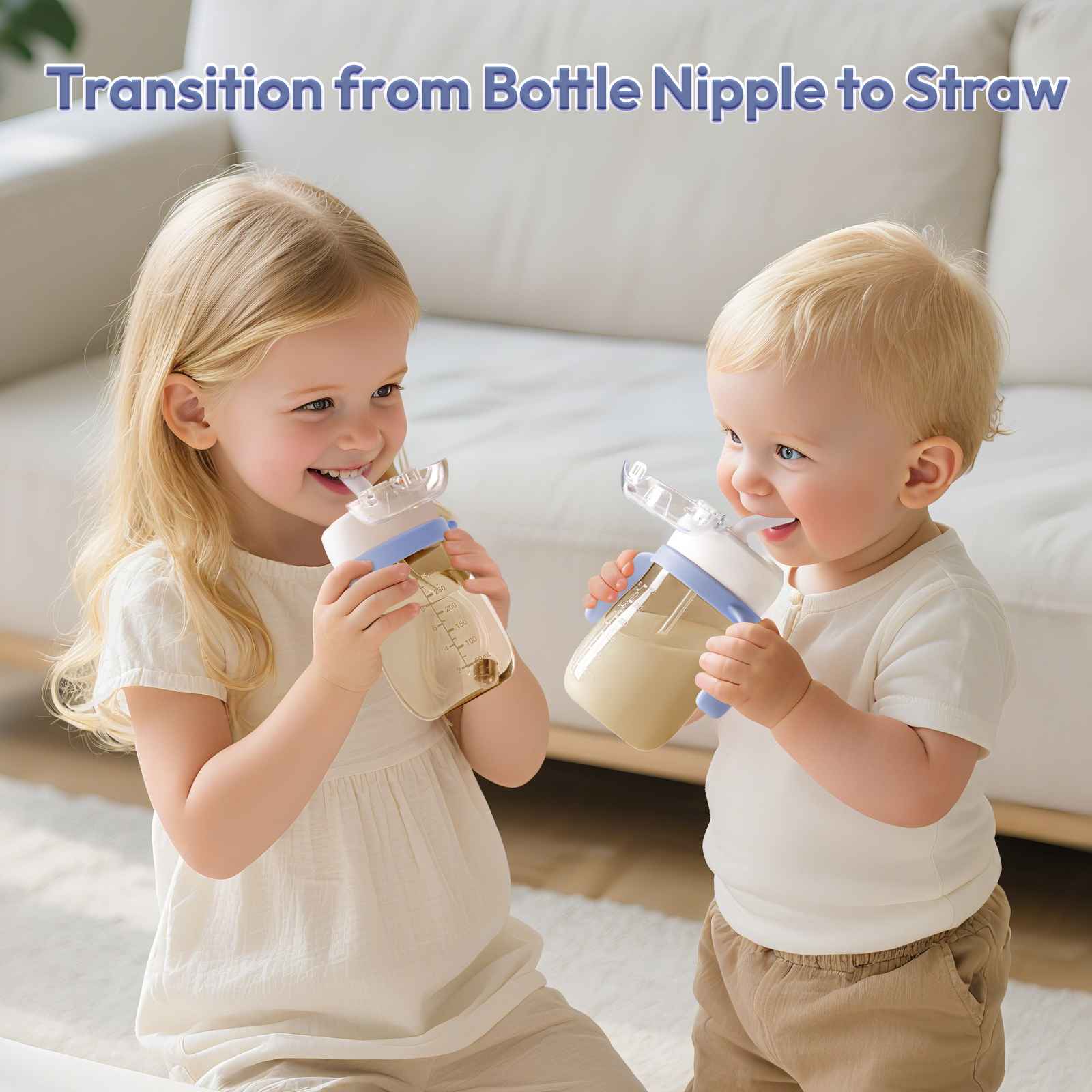 NCVI Sippy Cup for Toddler 9388, transition from bottle nipple to straw