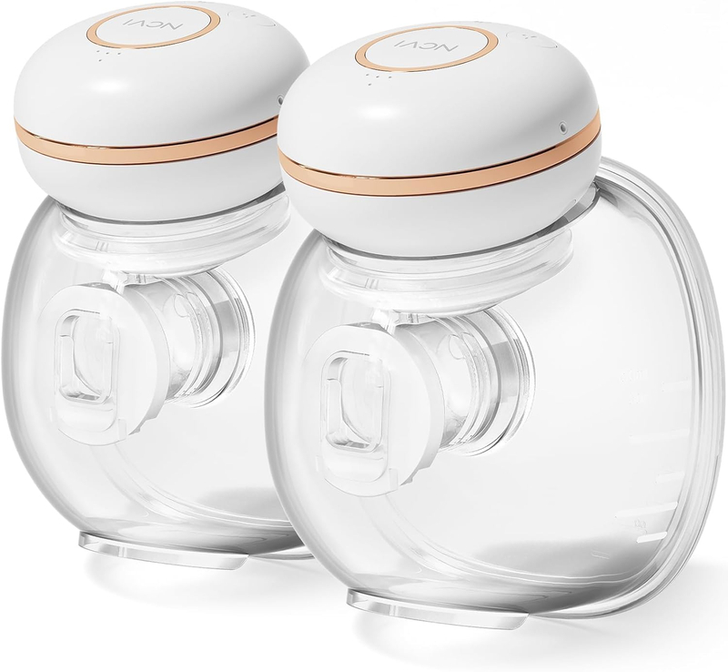 NCVI Hands Free Breast Pump Wearable, Portable Electric Breast Pump 8126, Double Wireless Breast Pump with 3 Modes & 12 Levels, Pumping Efficiently, Rechargeable Milk Pump, 24mm, 2 Pack