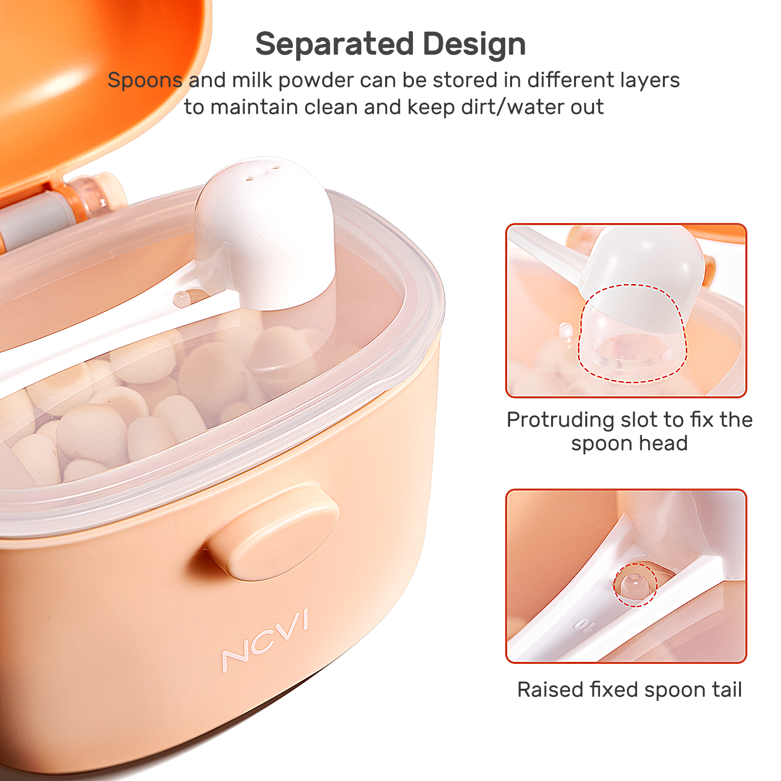 NCVI Baby Formula Dispenser On The Go, Formula Container To Go, Formula Holder for Travel, Outdoor Picnic with Baby Infant, Portable Container for Milk Powder, Snacks, Candy, Fruits (Green)