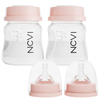 NCVI Breast Milk Storage Bottles, Baby Bottles with Nipples And Travel Caps, Anti-Colic, BPA Free, 4.7oz/140ml, 2 Count