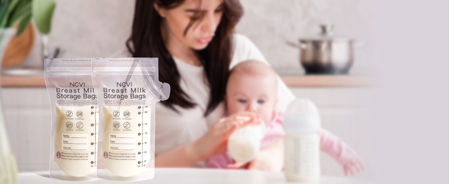 NCVI Breastmilk Storage Bags appearance and usage scenarios