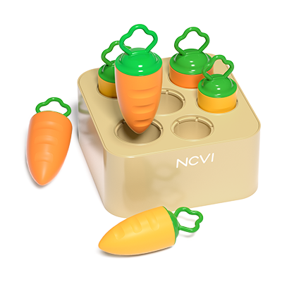 NCVI Baby Carrots Toy, Silicone Montessori Toy