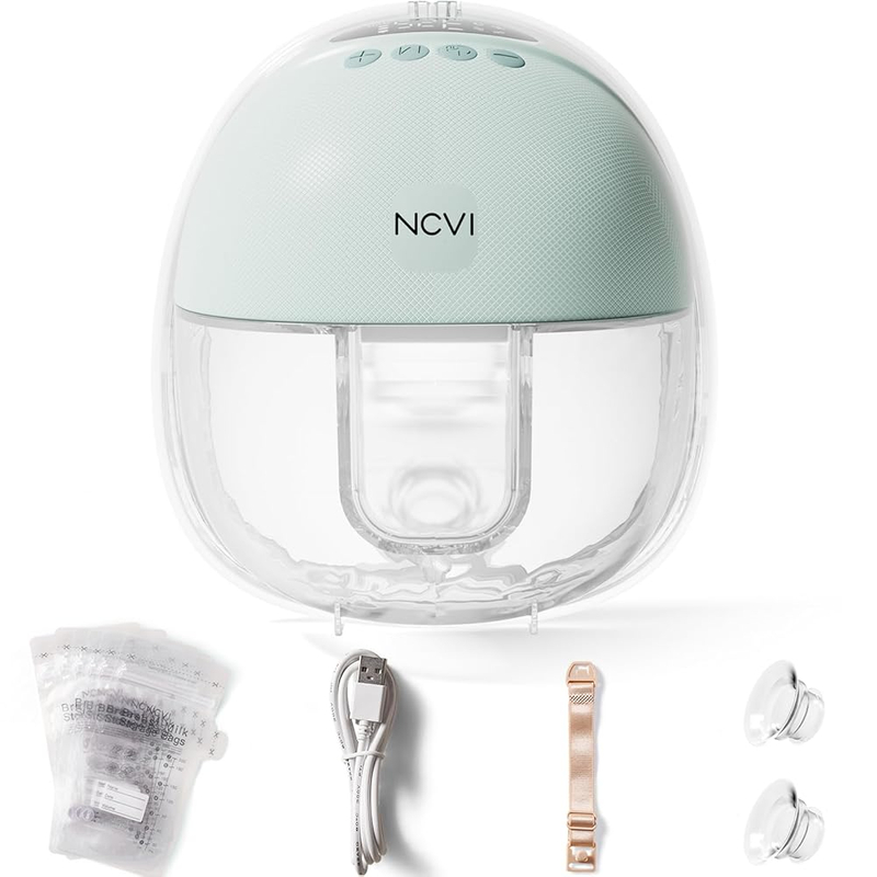 NCVI Hands Free Breast Pump 8131, 1 Pack, Green