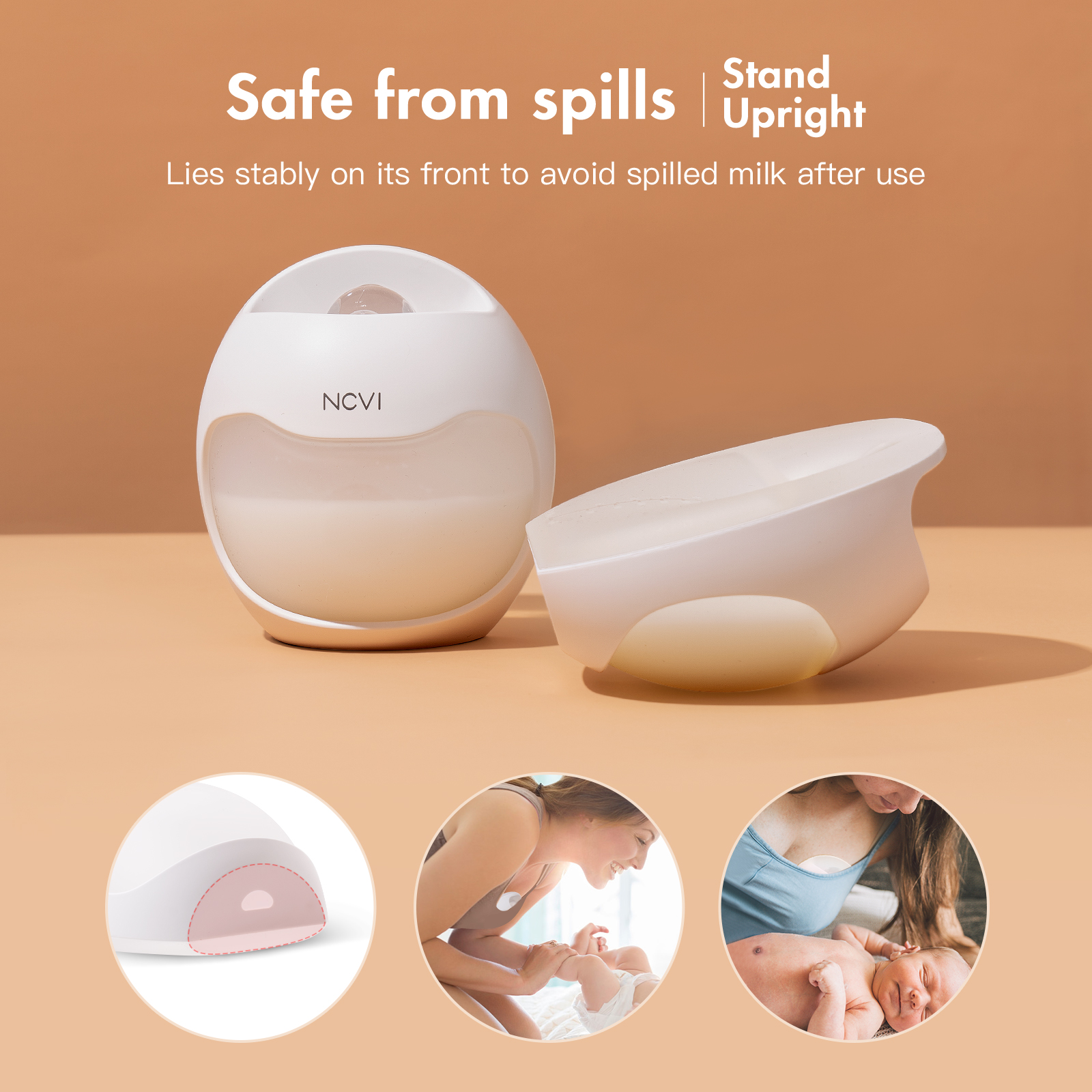 NCVI Manual Wearable Breast Pump | Breastmilk Collector, Hands-Free & Portable, Natural Expression, Breast Feeding Essentials | Astronaut Series, 1pc