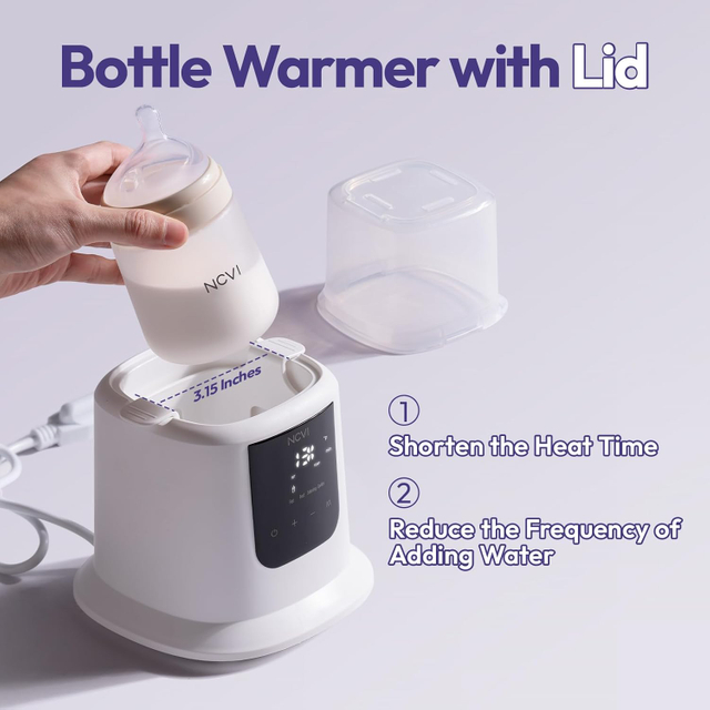 NCVI Baby Bottle Warmer, Milk Fast Heating & Defrosting Food Heater and Steam Sterilizer with LCD Display,Timer 