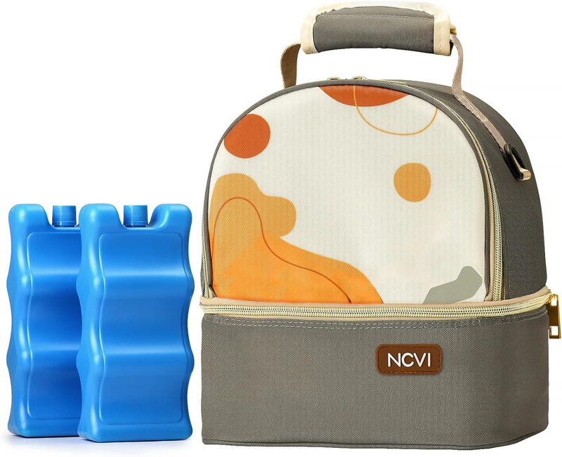 NCVI Breastmilk Cooler Bag with 2 Ice Pack, Breast Pump Bag with Cooler Fits 6 Bottles, Double Layer Breast Milk Baby Bottle Cooler Bag, for Travel, Nursing Mom Daycare, Work, Picnic (Green)