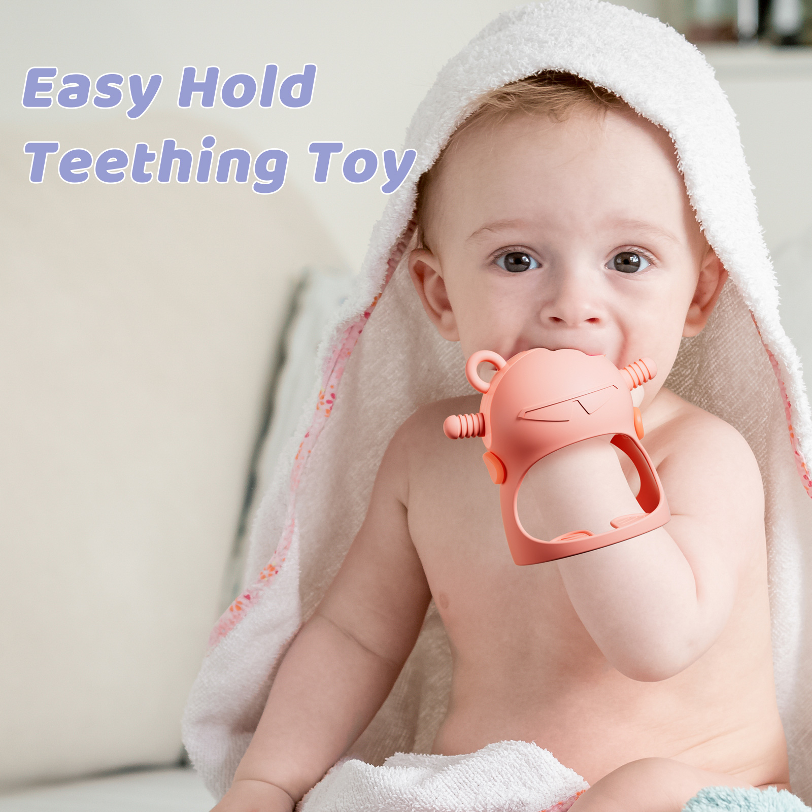 NCVI Baby Teething Toys, Teething Toys for Babies 0-6 Months, Never Drop Silicone Mitten Teether for Sucking And Chewing, Wrist Hand Chew Toys for 3M+ Infants, Teething Pain Relief, BPA Free