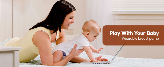 NCVI hands free breast pump 8111,play with your baby