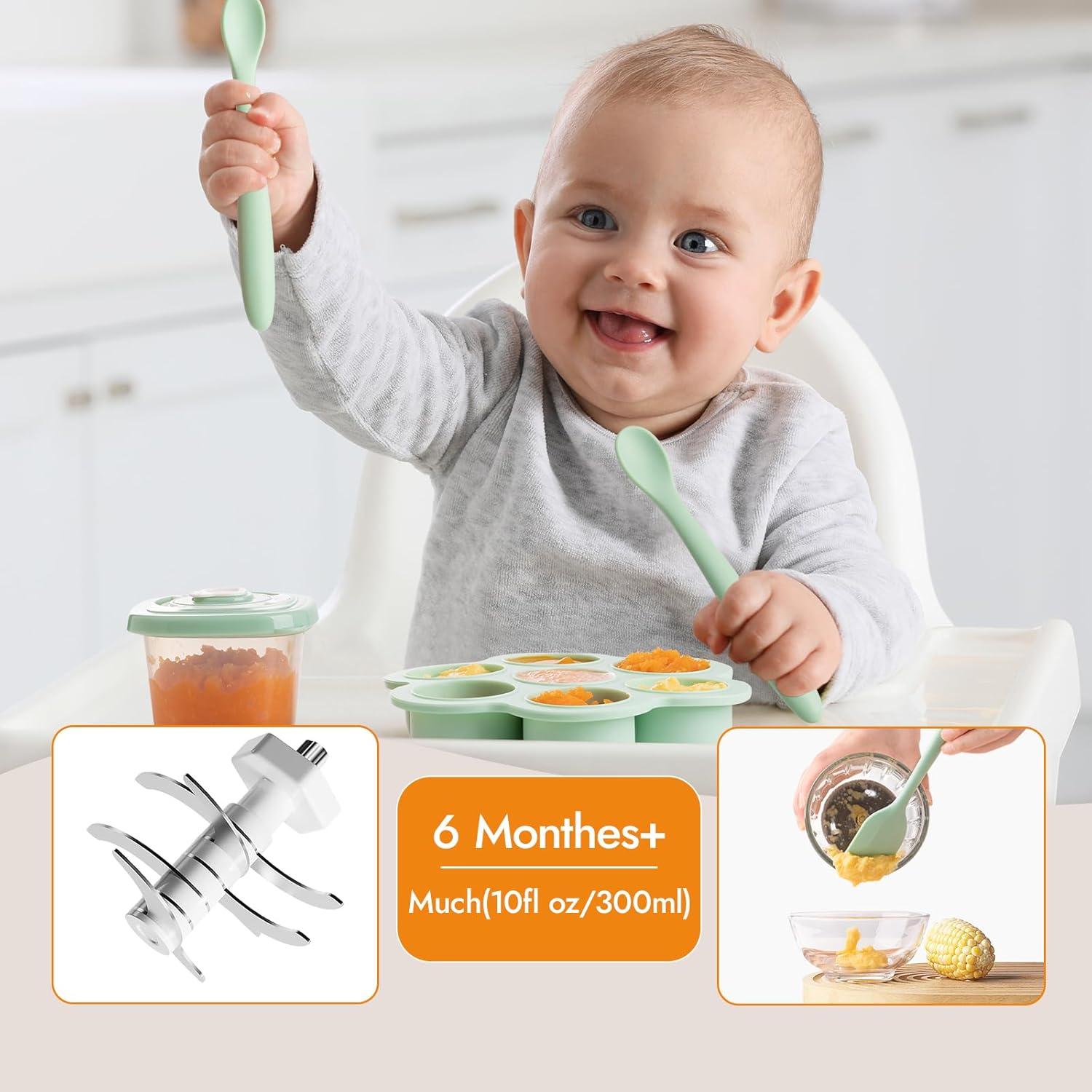 Mini Infant Food Maker Blender Machine 6 Monthes+ Much(10fl oz/300ml)
