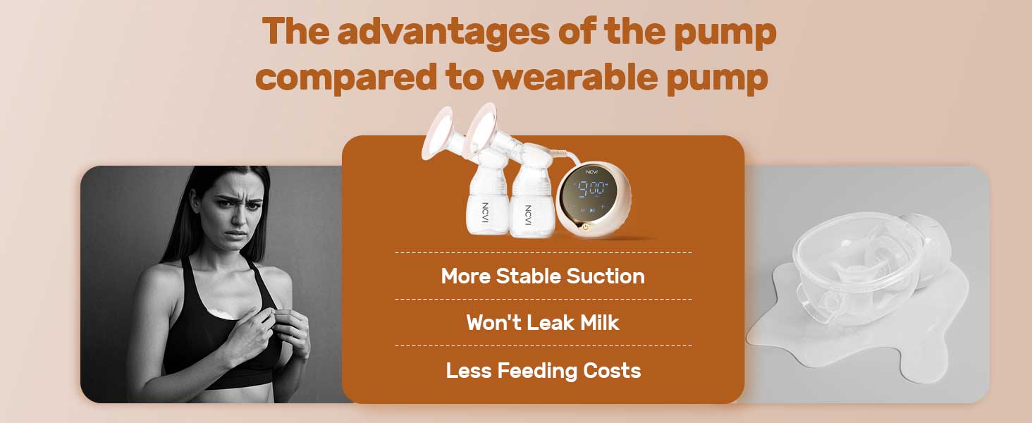 NCVI 8100 Double Electric Breast Pump: advantages of the pump compared to the wearable pump