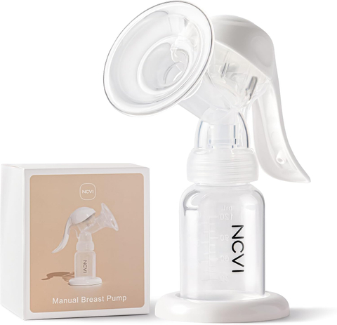  NCVI Manual Breast Pump for Breastfeeding Small Nipple, 20mm Silicone Soft Flange Single Hand Held Pump Breast Milk 4oz, BPA-Free with Two Kinds of Suction Adjusted Suitable for 17/18/19/20mm Nipples