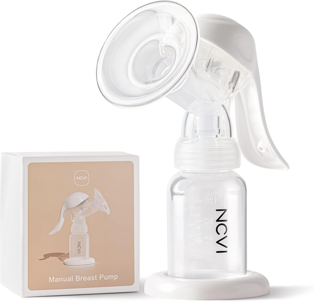  NCVI Manual Breast Pump for Breastfeeding Small Nipple, 20mm Silicone Soft Flange Single Hand Held Pump Breast Milk 4oz, BPA-Free with Two Kinds of Suction Adjusted Suitable for 17/18/19/20mm Nipples