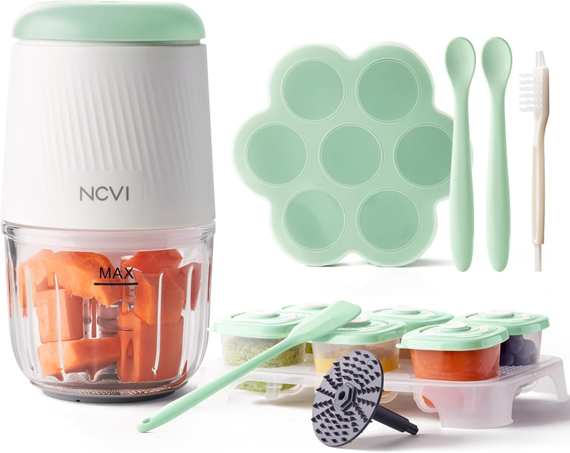 NCVI Puree Baby Food Processor Glass Set Green