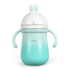NCVI Rabbit Stainless Steel Straw Cup 10 Ounce Water Bottles for boys and girls with 2 Straw (Green)