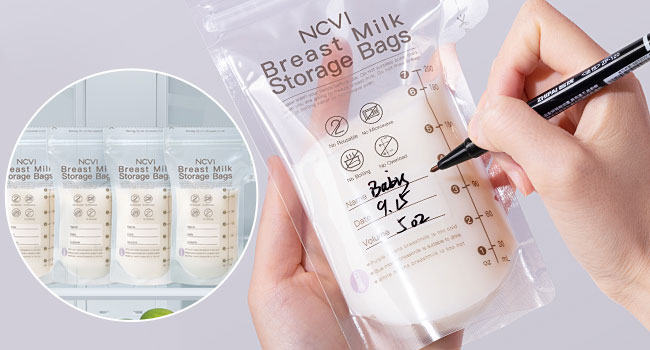 NCVI Breastmilk Storage Bags Convenient Labeling