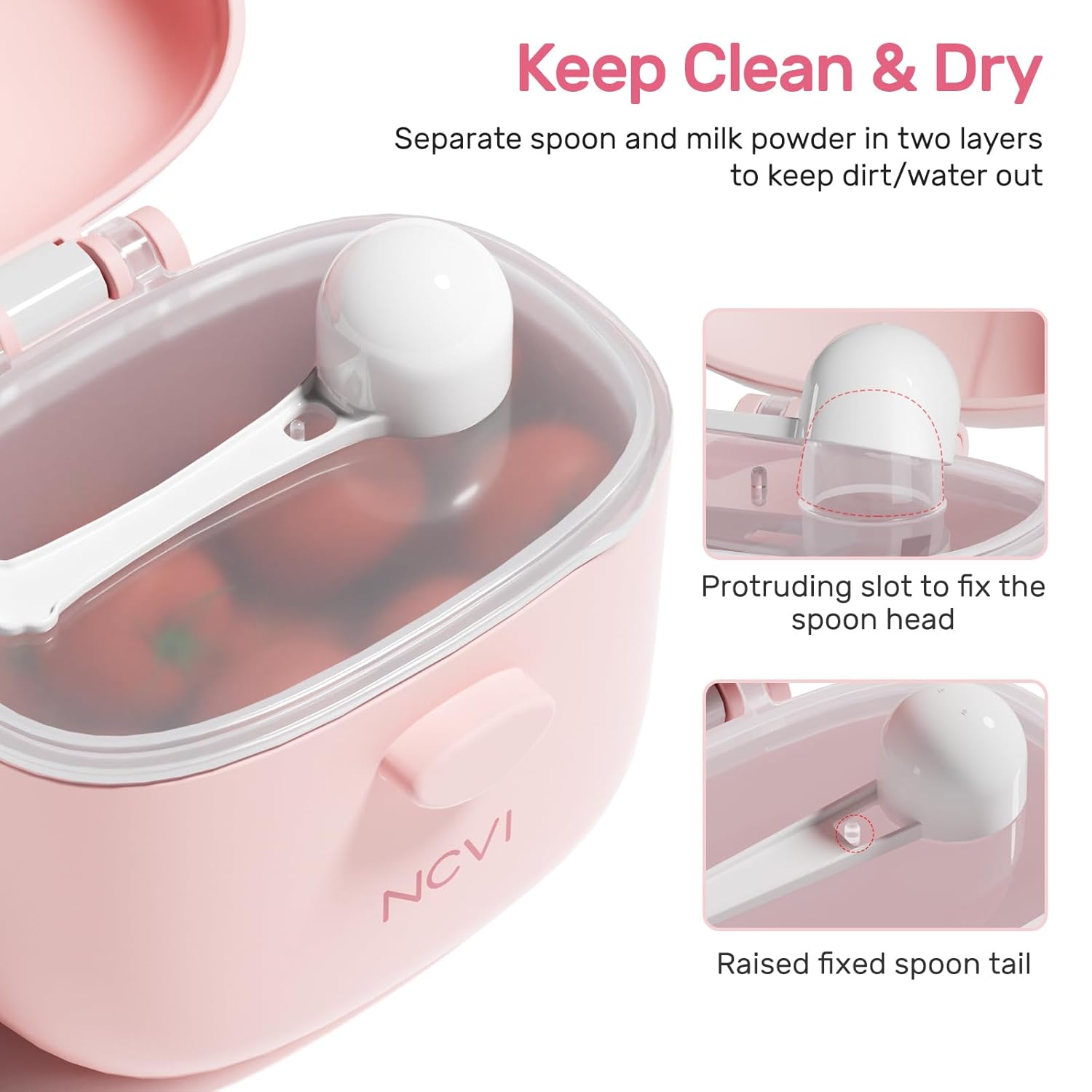 NCVI Baby Formula Dispenser On The Go, Keep Clean And dry, Hierarchical Design, Store Fruits In Layers To Keep Dirt
