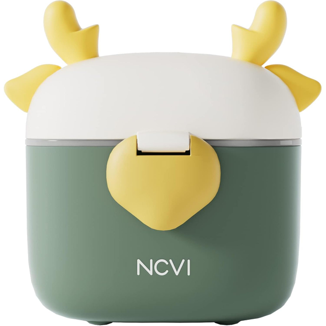 NCVI Baby Formula Dispenser On The Go, Formula Container To Go, Formula Holder for Travel, Outdoor Picnic with Baby Infant, Portable Container for Milk Powder, Snacks, Candy, Fruits (Green)