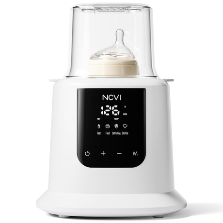 NCVI Baby Bottle Warmer, Milk Fast Heating & Defrosting Food Heater and Steam Sterilizer with LCD Display,Timer