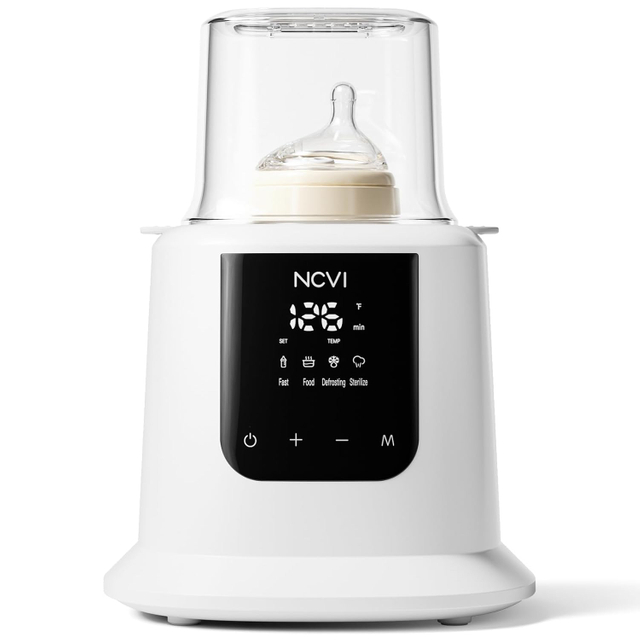 NCVI Baby Bottle Warmer, Milk Fast Heating & Defrosting Food Heater and Steam Sterilizer with LCD Display,Timer 