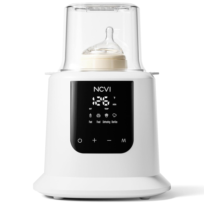 NCVI Baby Bottle Warmer, Milk Fast Heating & Defrosting Food Heater and Steam Sterilizer with LCD Display,Timer 