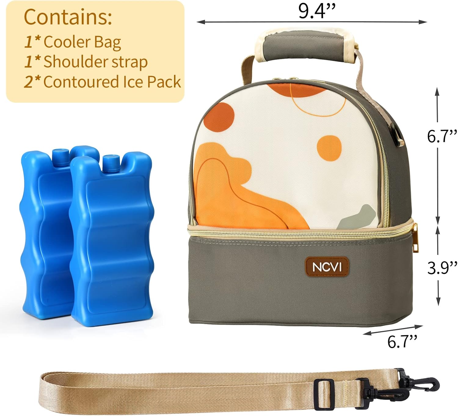 NCVI Breastmilk Cooler Bag 9510-8, size