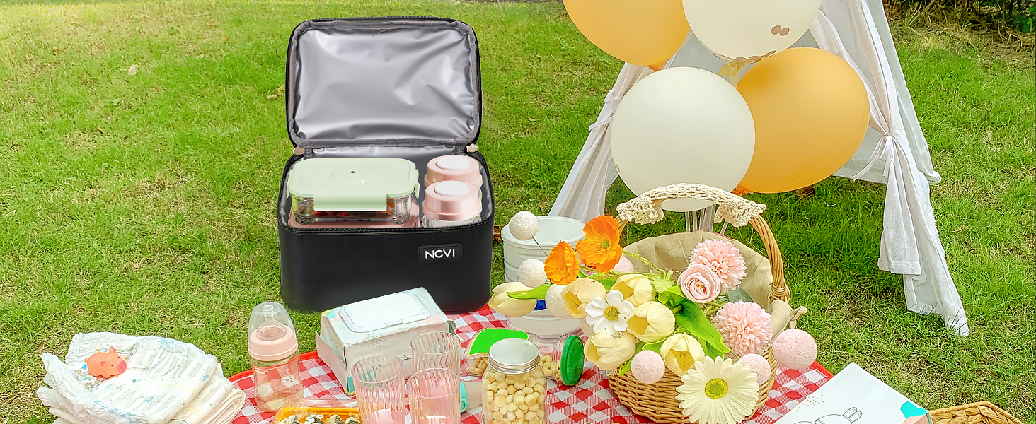 NCVI Breastmilk Cooler Bag (Black) with 2 Ice Pack
