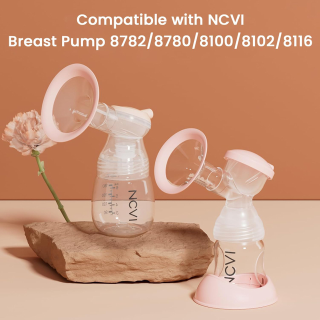 NCVI Replacement Flanges 21mm Compatible with 8780/8782/8100/8102/8122/8116/8128/8129, Breast Pump Accessories, BPA Free, 2 PCS (21mm Flange)