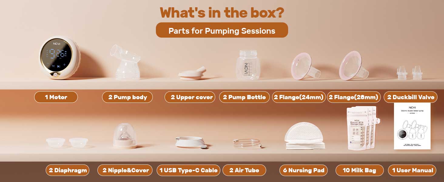 NCVI 8100 Double Electric Breast Pump What's in the box