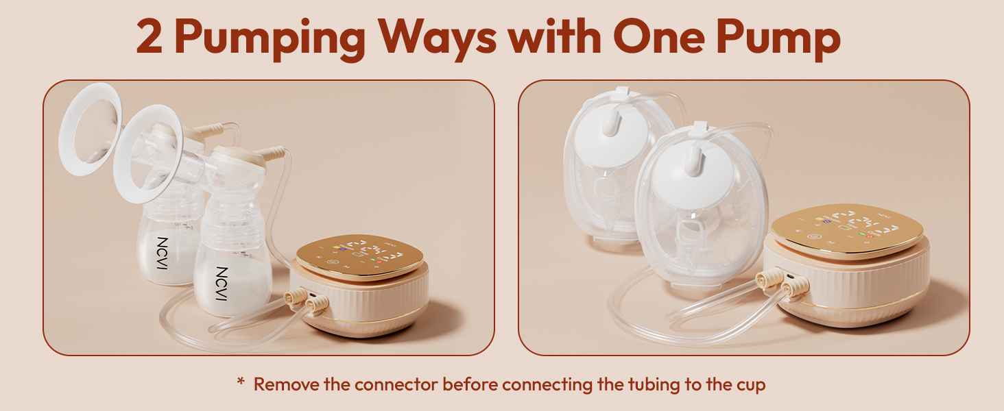 NCVI Electric Breast Pump 8132-1, 2 Pumping Ways with One Pump
