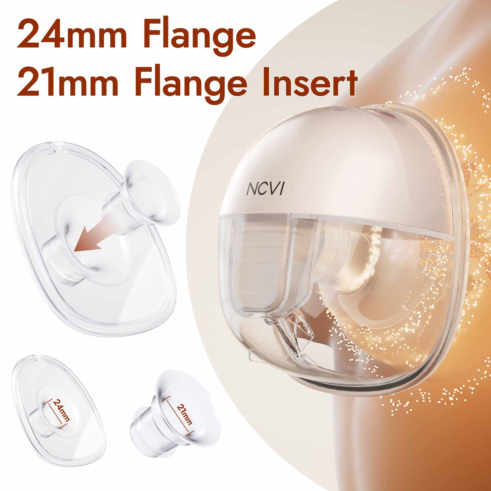 NCVI wearable breast pump 8111, safe material & fit perfect size