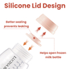 LUCINA BABY silicone lid design - better sealing prevents leaking, helps open frozen milk bottle easily