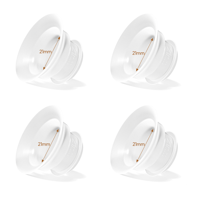 Flange Inserts 4PCS 21mm for 24mm Flanges of Most Pumps, BPA Free Silicone Flange Inserts, Breastfeeding Pump Accessories