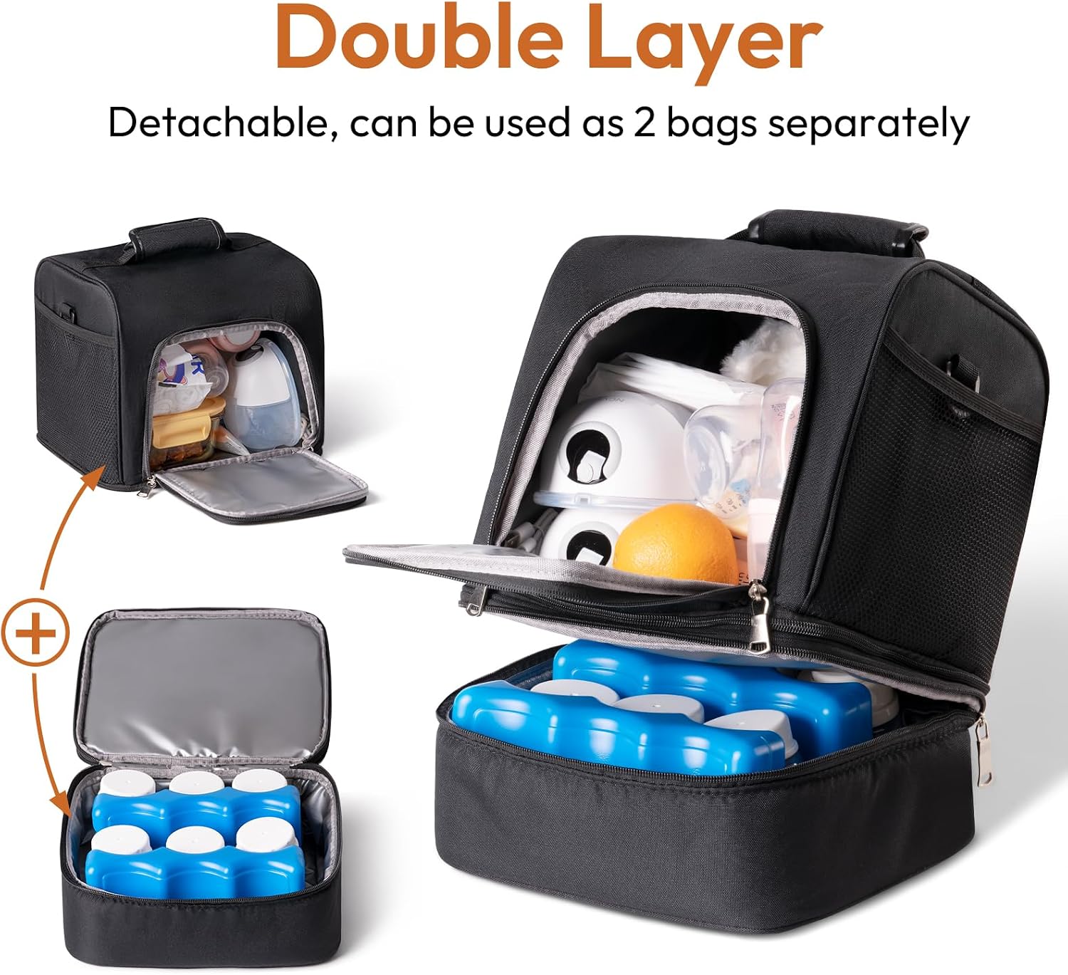 NCVI Breast Pump Backpack, Double Layer Removable, for Spectra/Medela
